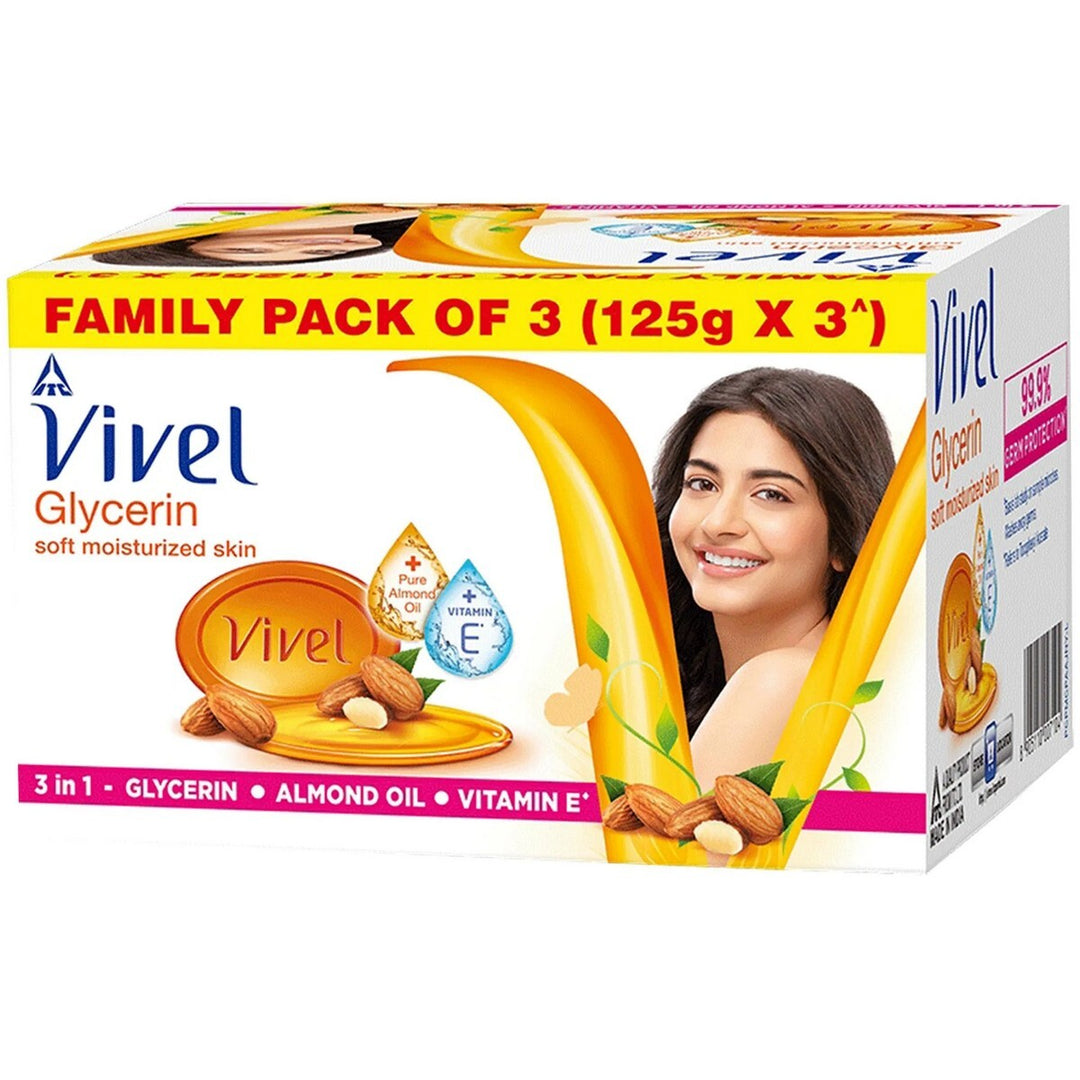 vivel glycerin soap 125gx3