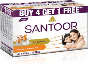 santoor sandal & almond 125g x 4