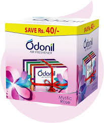 Odonil Bathroom Air Freshener Blocks - Mixed Fragrances (4 x 48 g) - Pack of 4