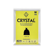 Crystal Oxo-Degradable Garbage Bag (M, 19x21 Black) - Pack of 6